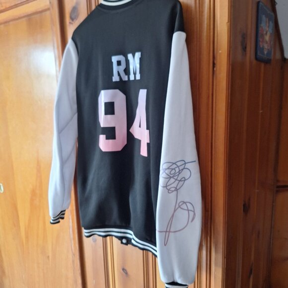 Rap Monster 94 BTS K-POP Korean Boy Band Varsity Letterman Button Down Jacket M - Picture 3 of 6
